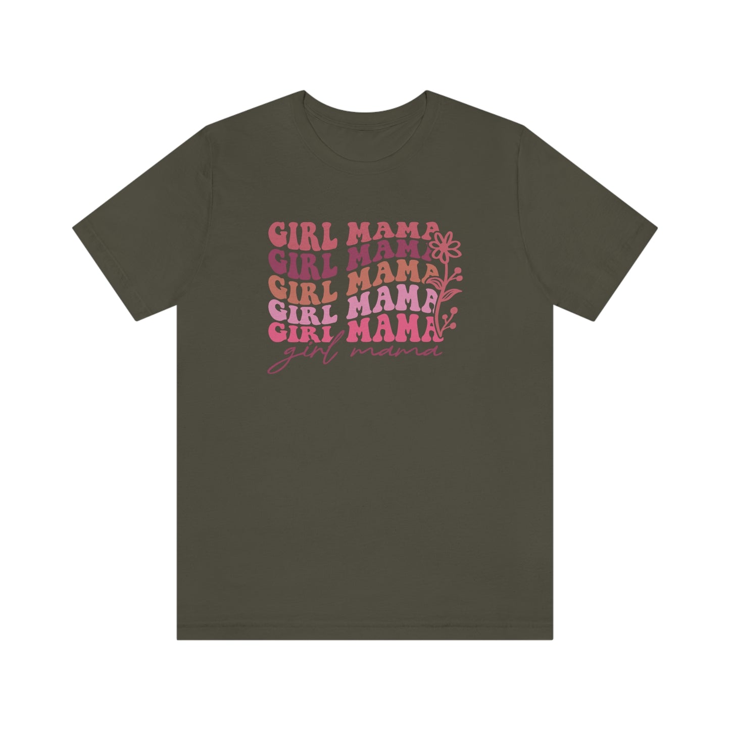 Girl Mama Repeat Retro Unisex Jersey Short Sleeve Tee Shirt