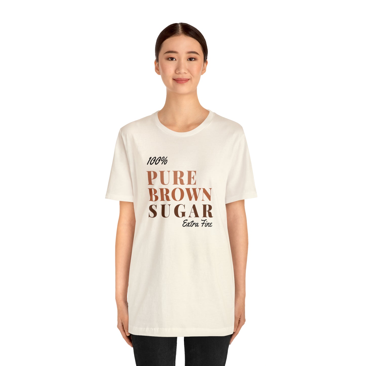 100 % Pure Brown Sugar Extra Fine Unisex Jersey Short Sleeve Tee