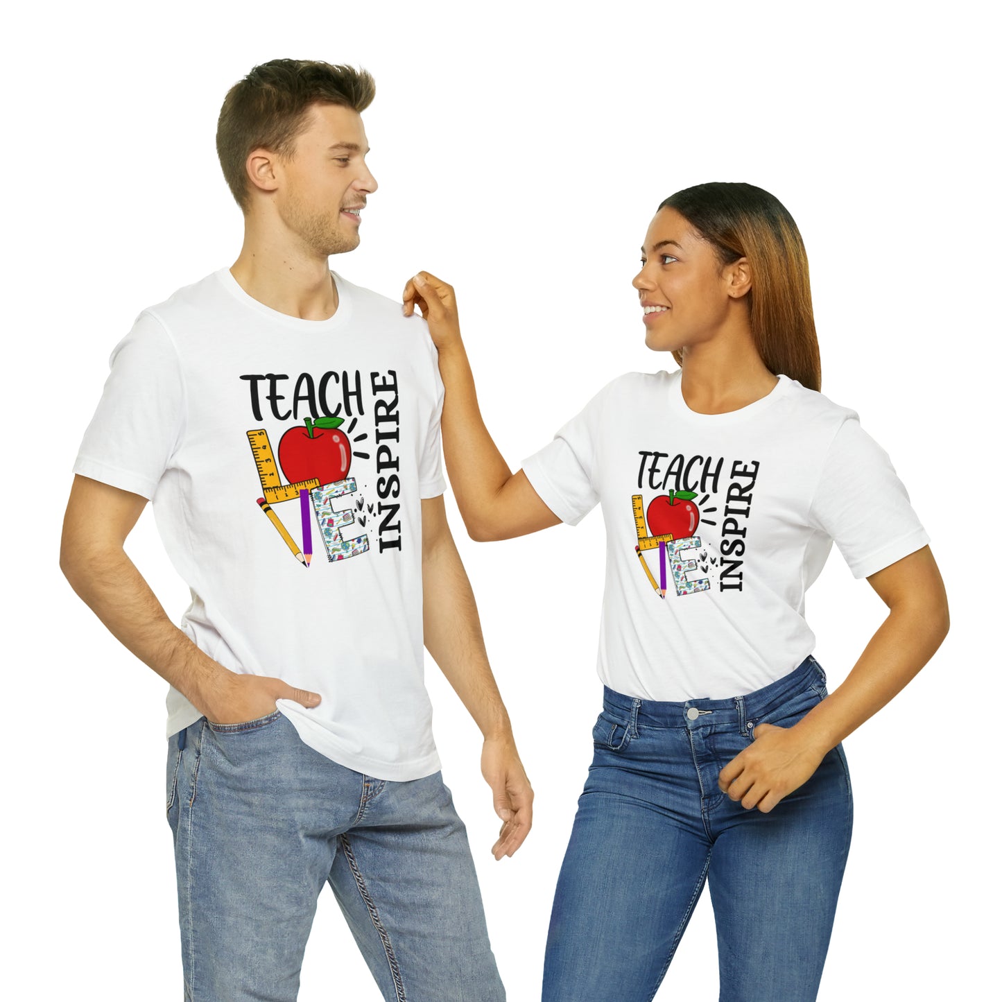 Teach, Love, Inspire / Back to School/ Teacher/ Appreciation/ Gift Unisex Jersey Short Sleeve Tee