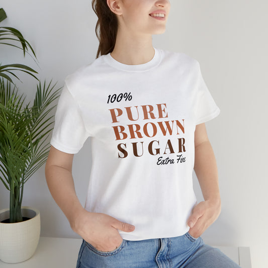 100 % Pure Brown Sugar Extra Fine Unisex Jersey Short Sleeve Tee