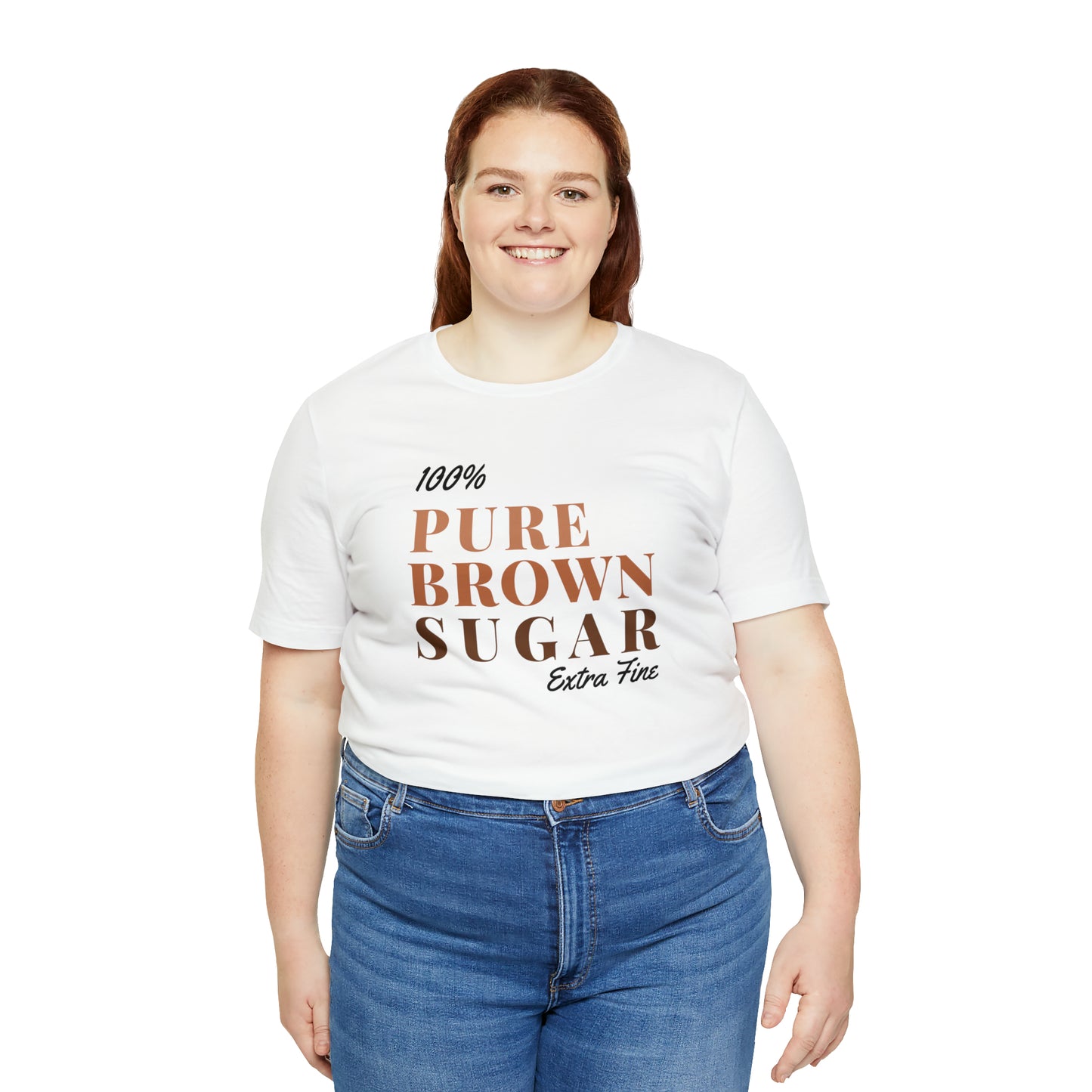 100 % Pure Brown Sugar Extra Fine Unisex Jersey Short Sleeve Tee