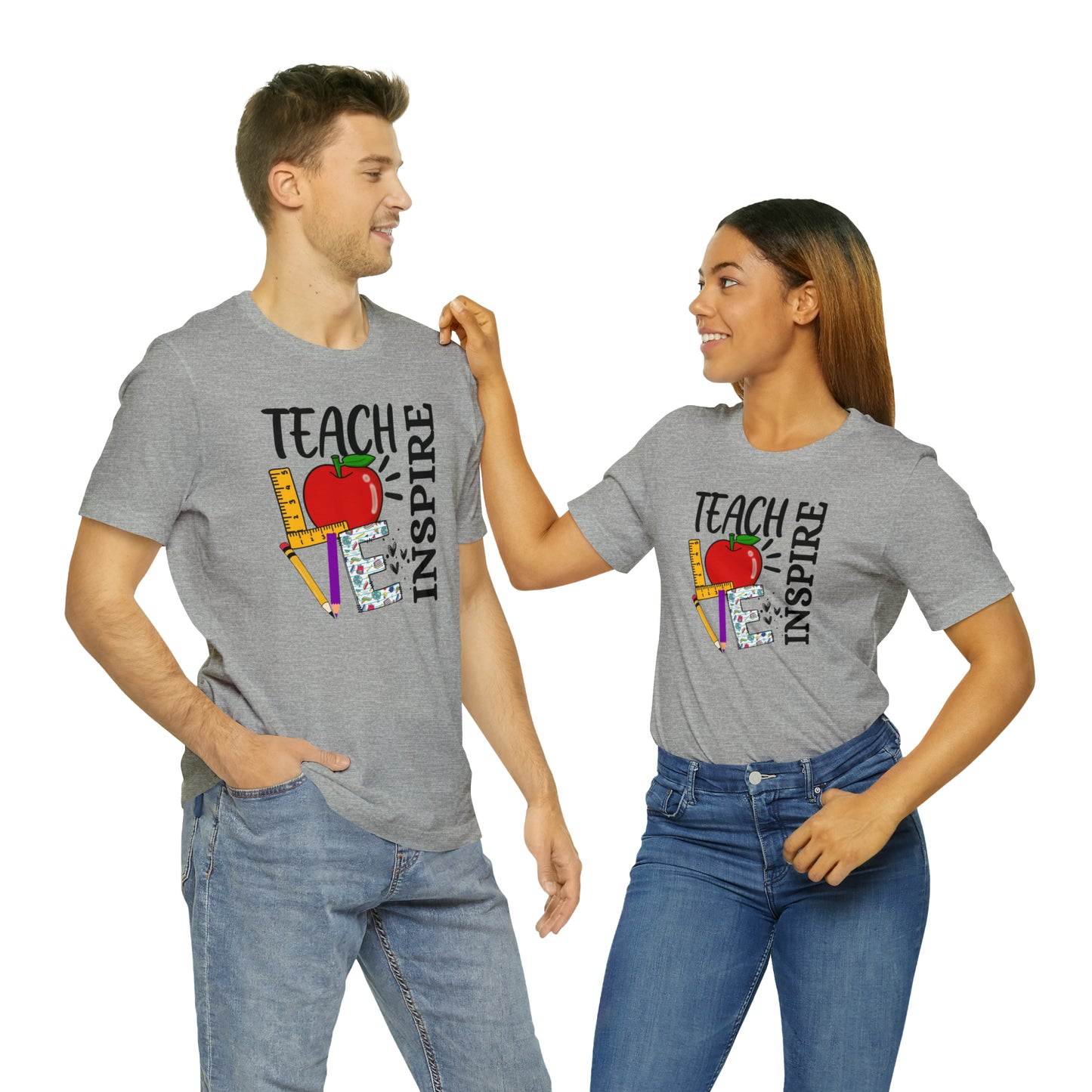 Teach, Love, Inspire / Back to School/ Teacher/ Appreciation/ Gift Unisex Jersey Short Sleeve Tee