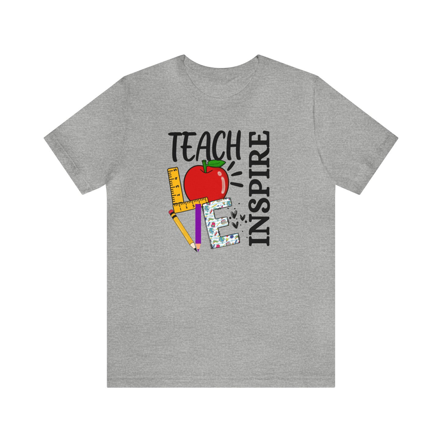 Teach, Love, Inspire / Back to School/ Teacher/ Appreciation/ Gift Unisex Jersey Short Sleeve Tee