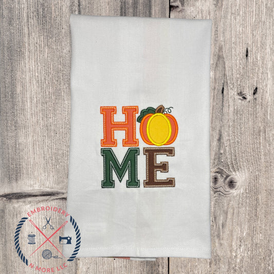 Fall Home Applique/Embroidered Towel