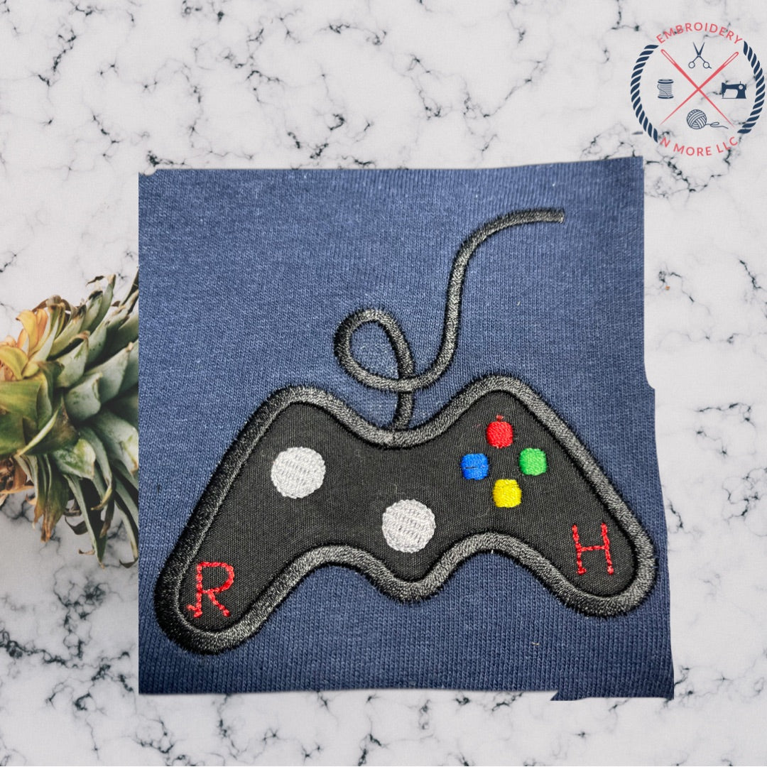 Game Controller Applique/ Embroidered T-Shirt