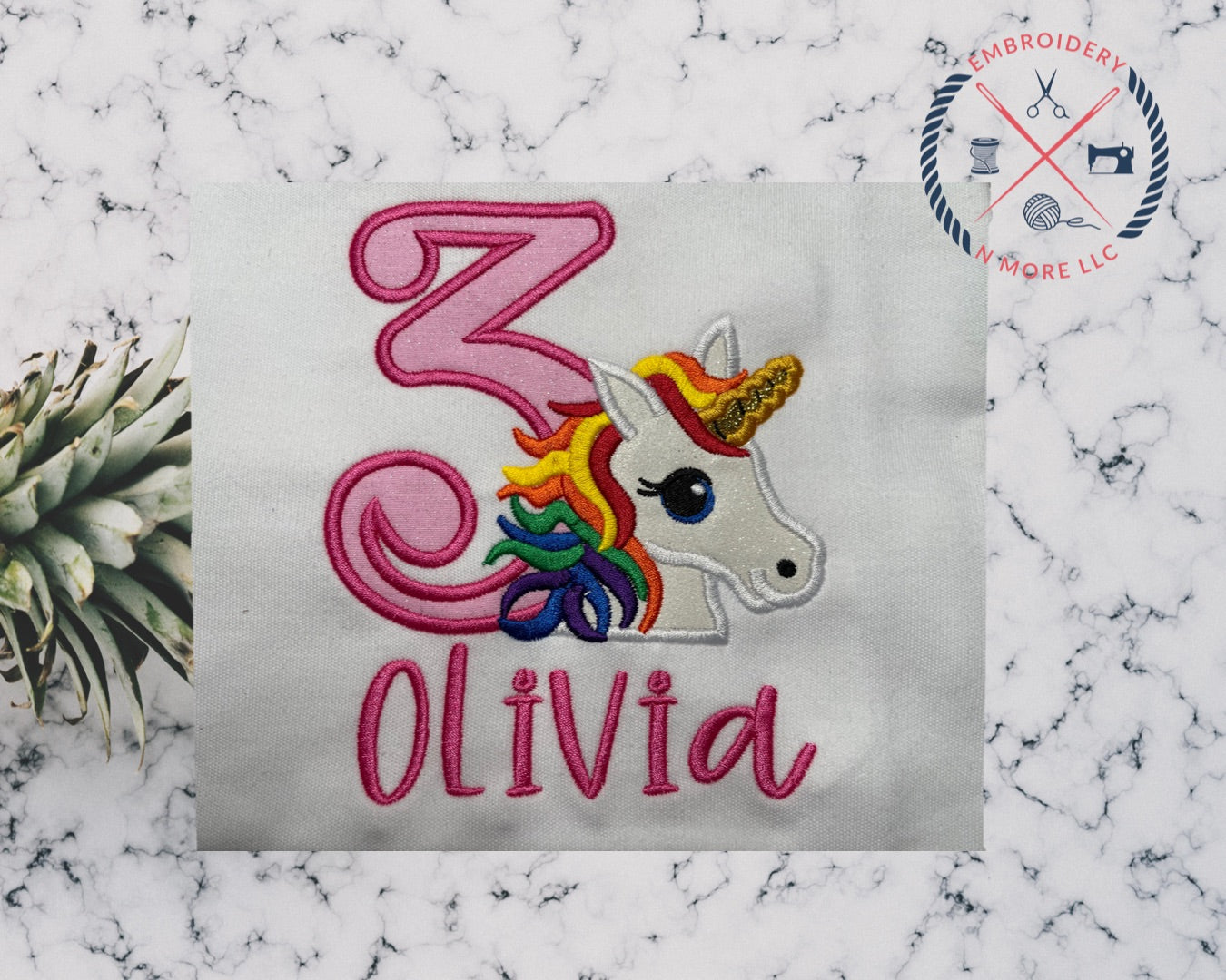 Rainbow Unicorn  Birthday Shirt Embroidered/Applique T-Shirt