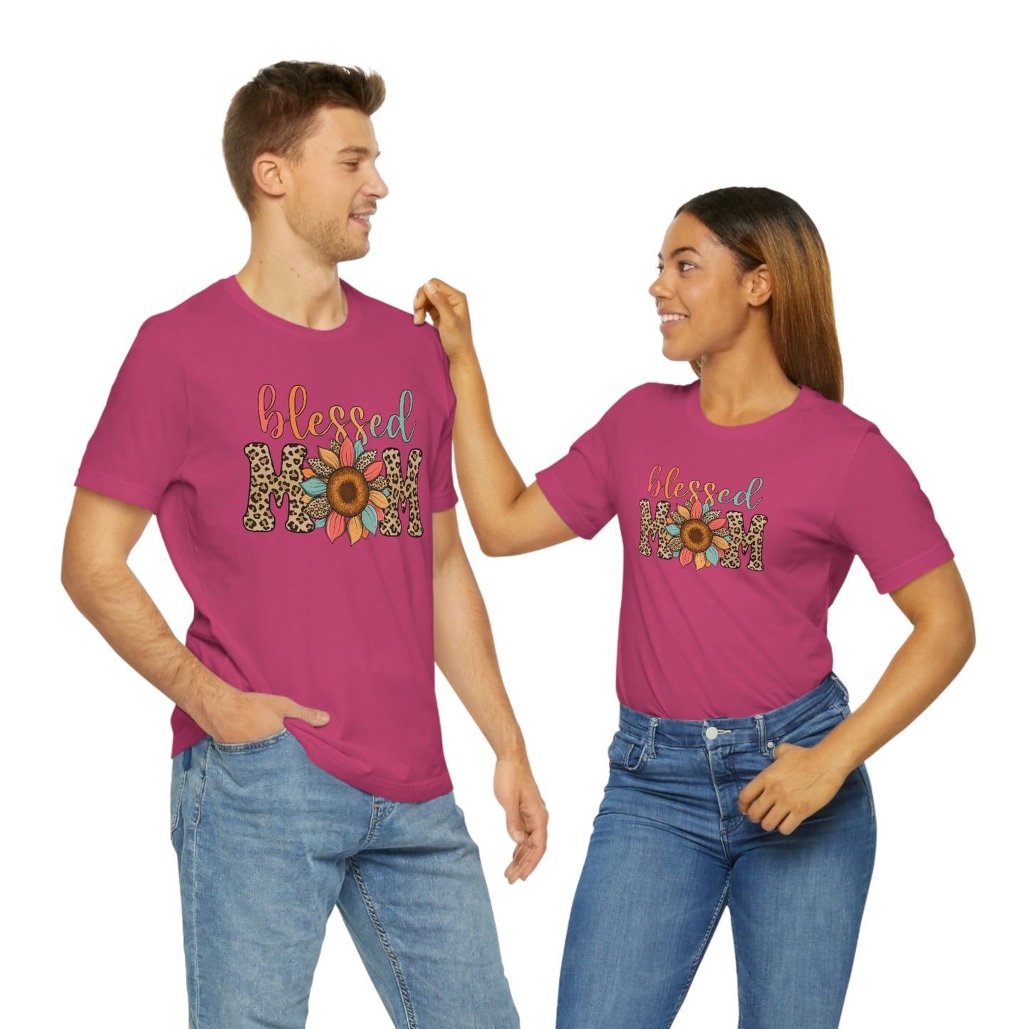 Blessed Mom Sunflower/ BOHO/ Mother's Day/Unisex Jersey Short Sleeve Tee