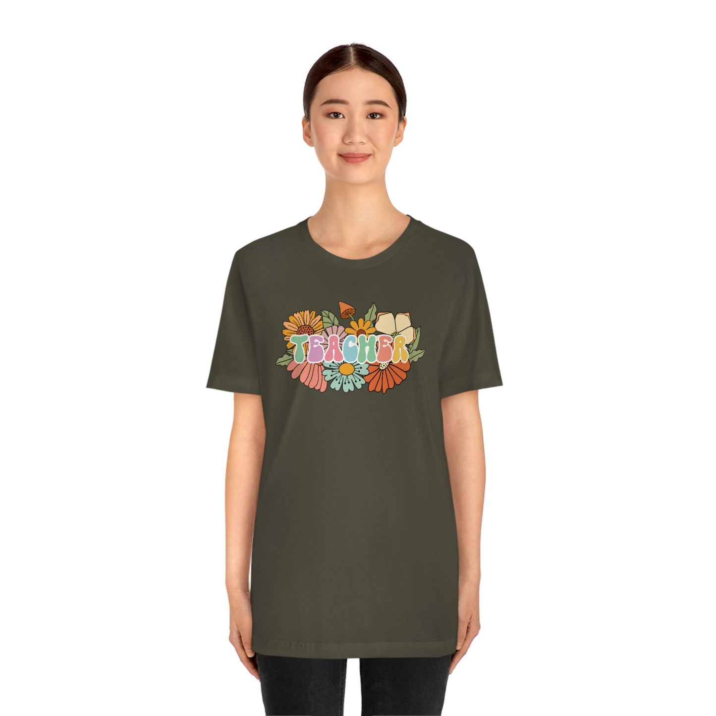 Flower Teacher Unisex Jersey Short Sleeve Tee Shirt