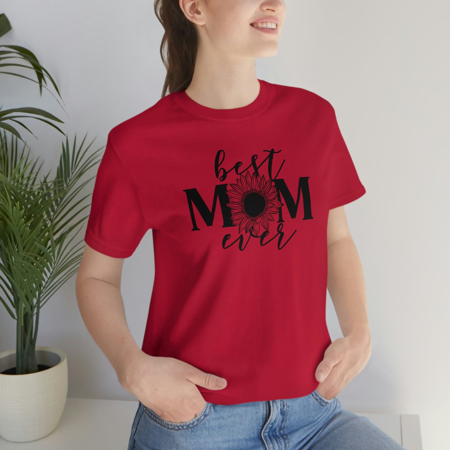 Best Mom Ever Sunflower/ Mother's Day /Gift for mom / Baby Shower Unisex Jersey Short Sleeve Tee