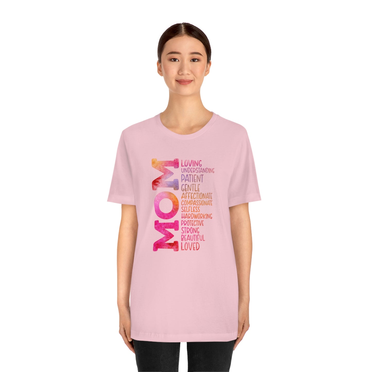 Descriptive Mom/Mother's Day/Gift / Cute Mom / Baby Shower / Mom List Unisex Jersey Short Sleeve Tee