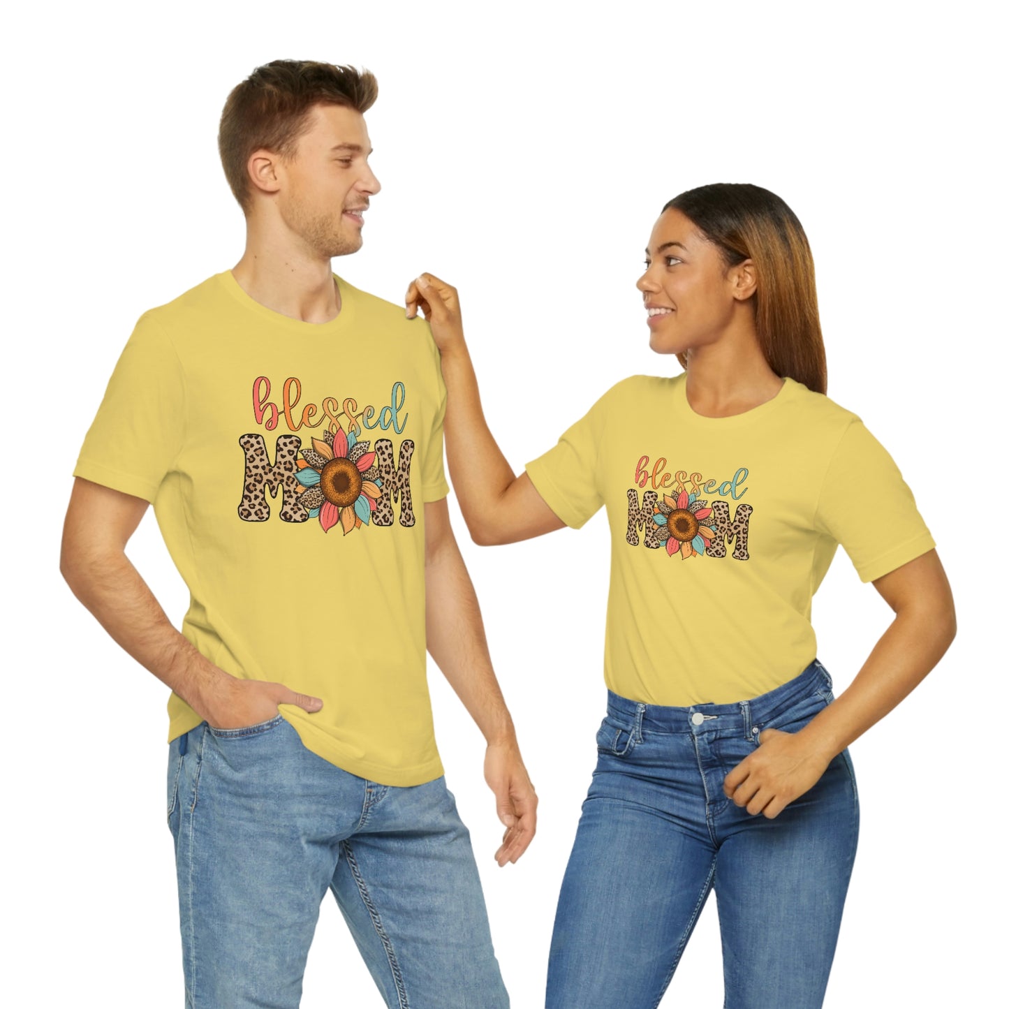 Blessed Mom Sunflower/ BOHO/ Mother's Day/Unisex Jersey Short Sleeve Tee