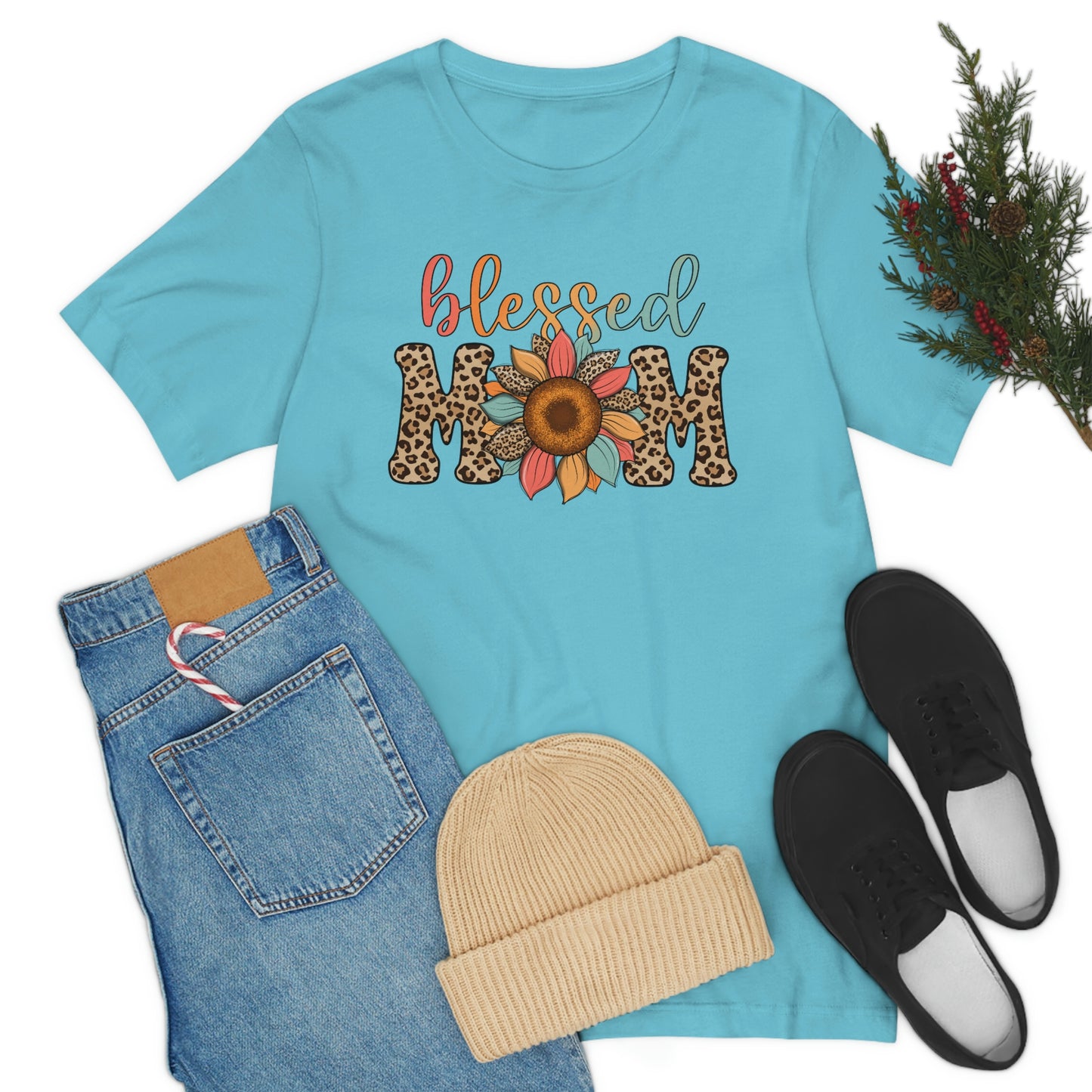 Blessed Mom Sunflower/ BOHO/ Mother's Day/Unisex Jersey Short Sleeve Tee