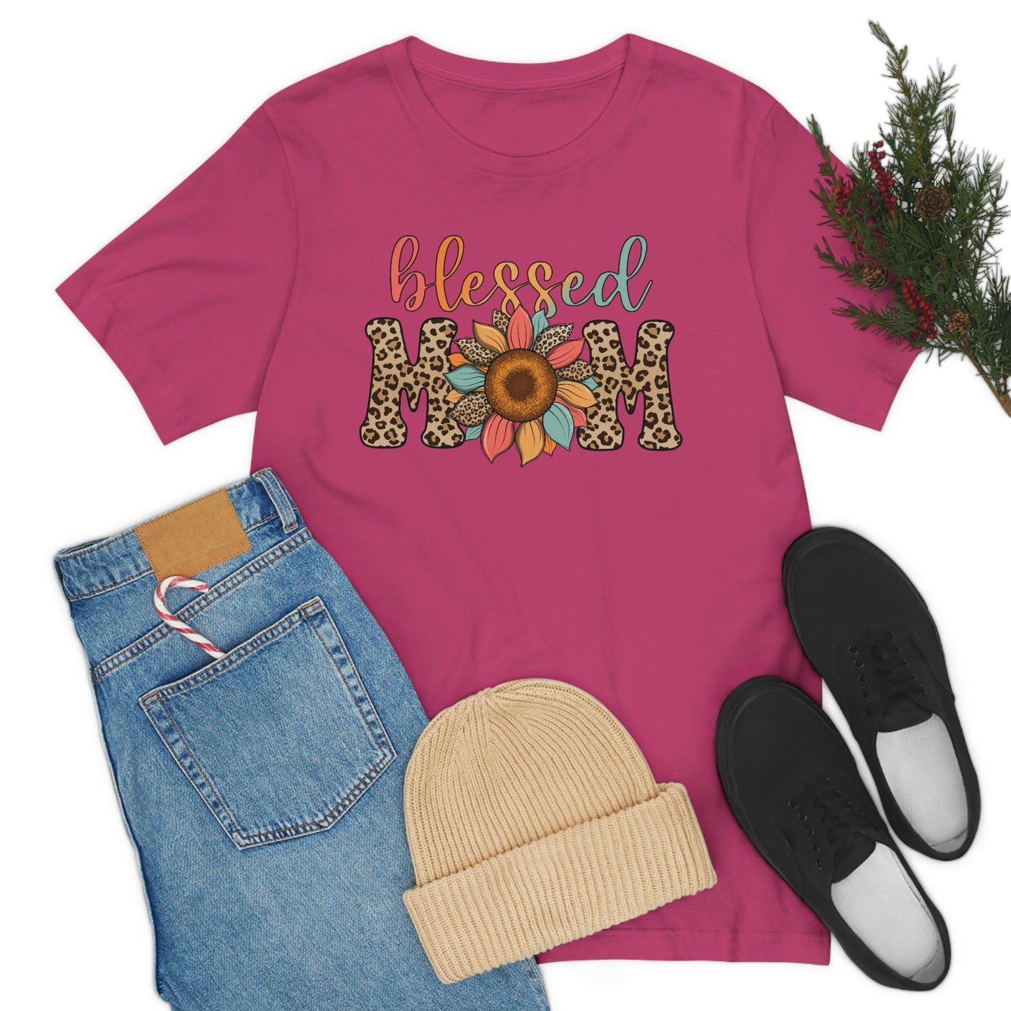 Blessed Mom Sunflower/ BOHO/ Mother's Day/Unisex Jersey Short Sleeve Tee