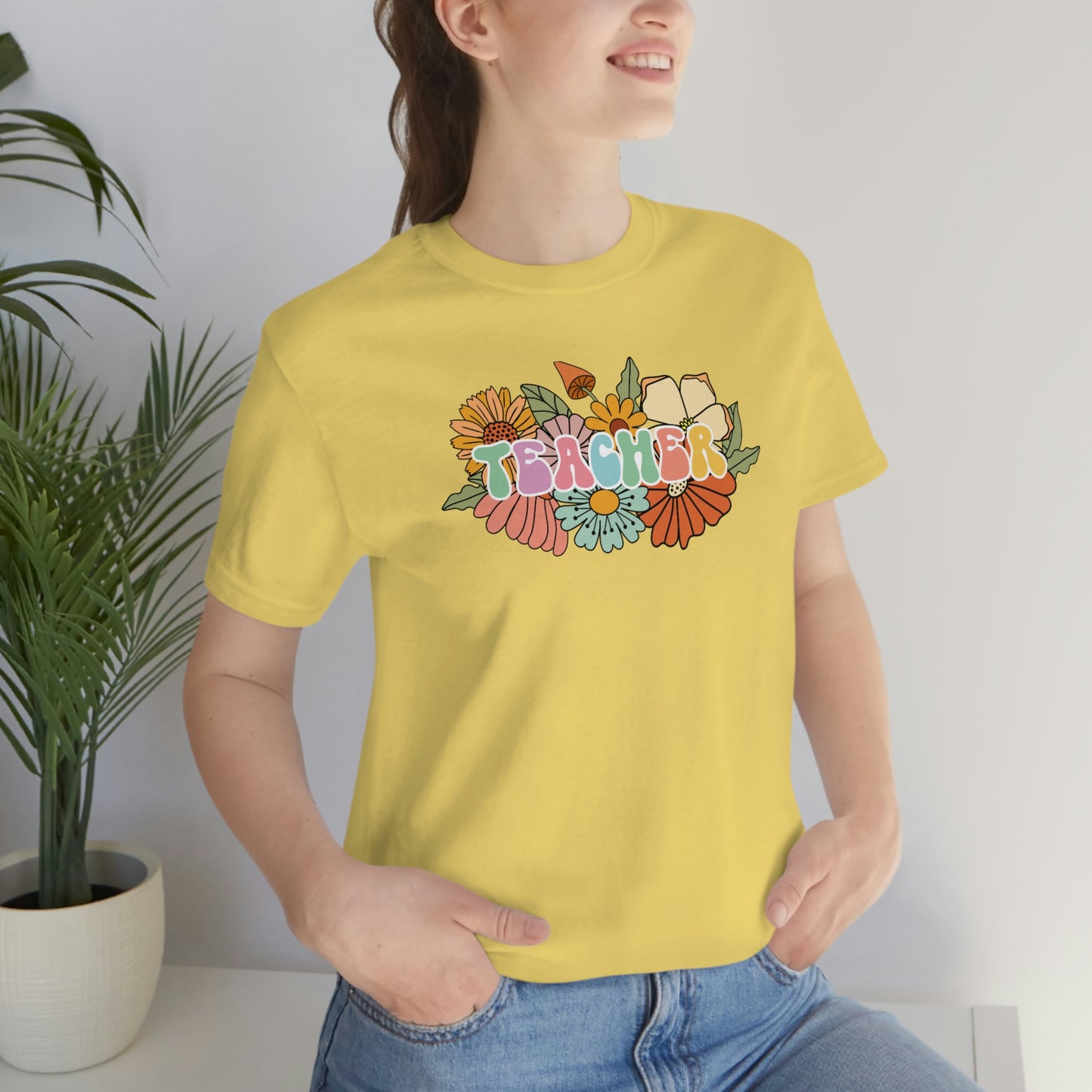 Flower Teacher Unisex Jersey Short Sleeve Tee Shirt