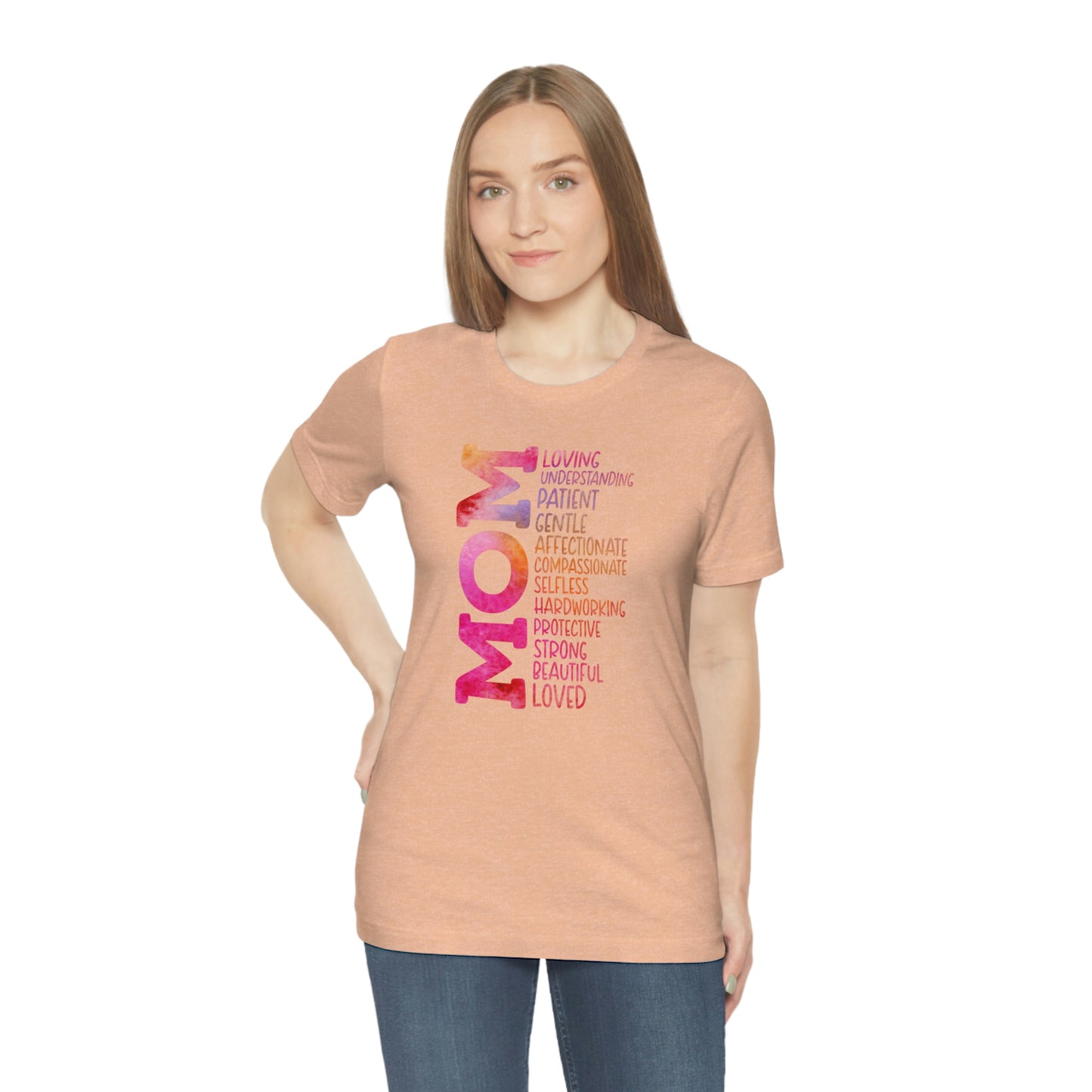 Descriptive Mom/Mother's Day/Gift / Cute Mom / Baby Shower / Mom List Unisex Jersey Short Sleeve Tee