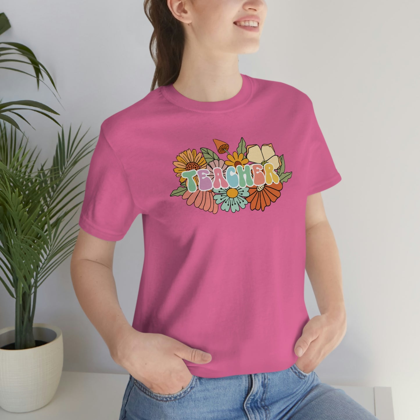 Flower Teacher Unisex Jersey Short Sleeve Tee Shirt