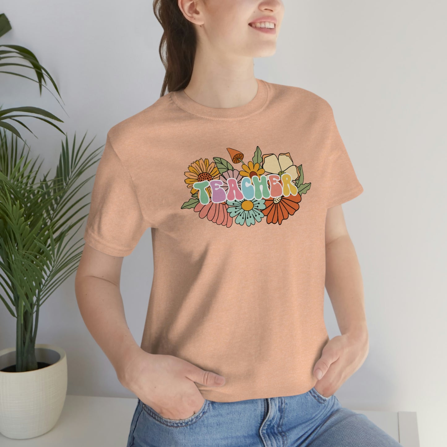 Flower Teacher Unisex Jersey Short Sleeve Tee Shirt