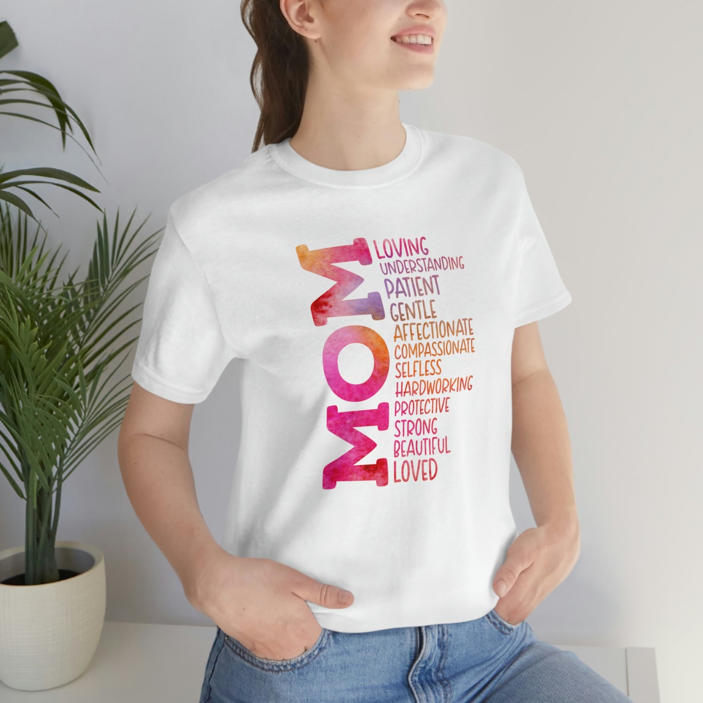 Descriptive Mom/Mother's Day/Gift / Cute Mom / Baby Shower / Mom List Unisex Jersey Short Sleeve Tee