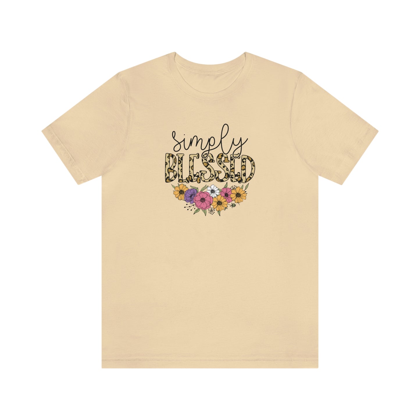 Simply Blessed/ Flowers/ Faith/ Cute Unisex Jersey Short Sleeve Tee Shirt