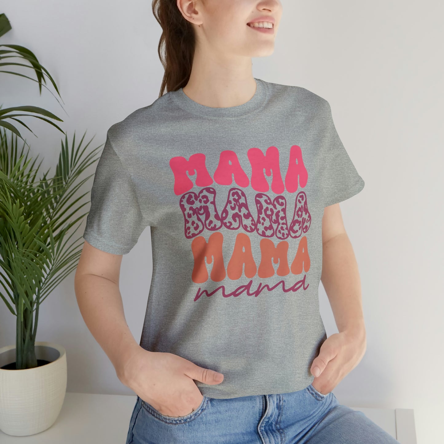 Retro Mama Repeat  Unisex Jersey Short Sleeve Tee Shirt