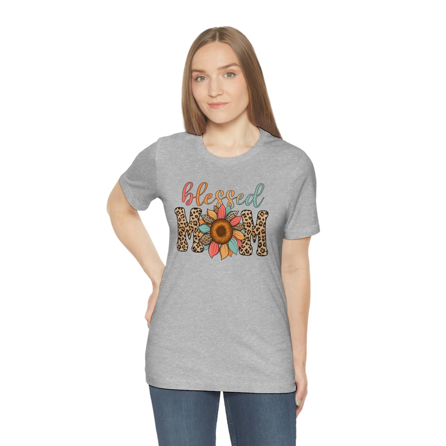 Blessed Mom Sunflower/ BOHO/ Mother's Day/Unisex Jersey Short Sleeve Tee