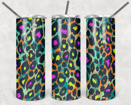 Colorful Leopard 20 oz Skinny Tumbler