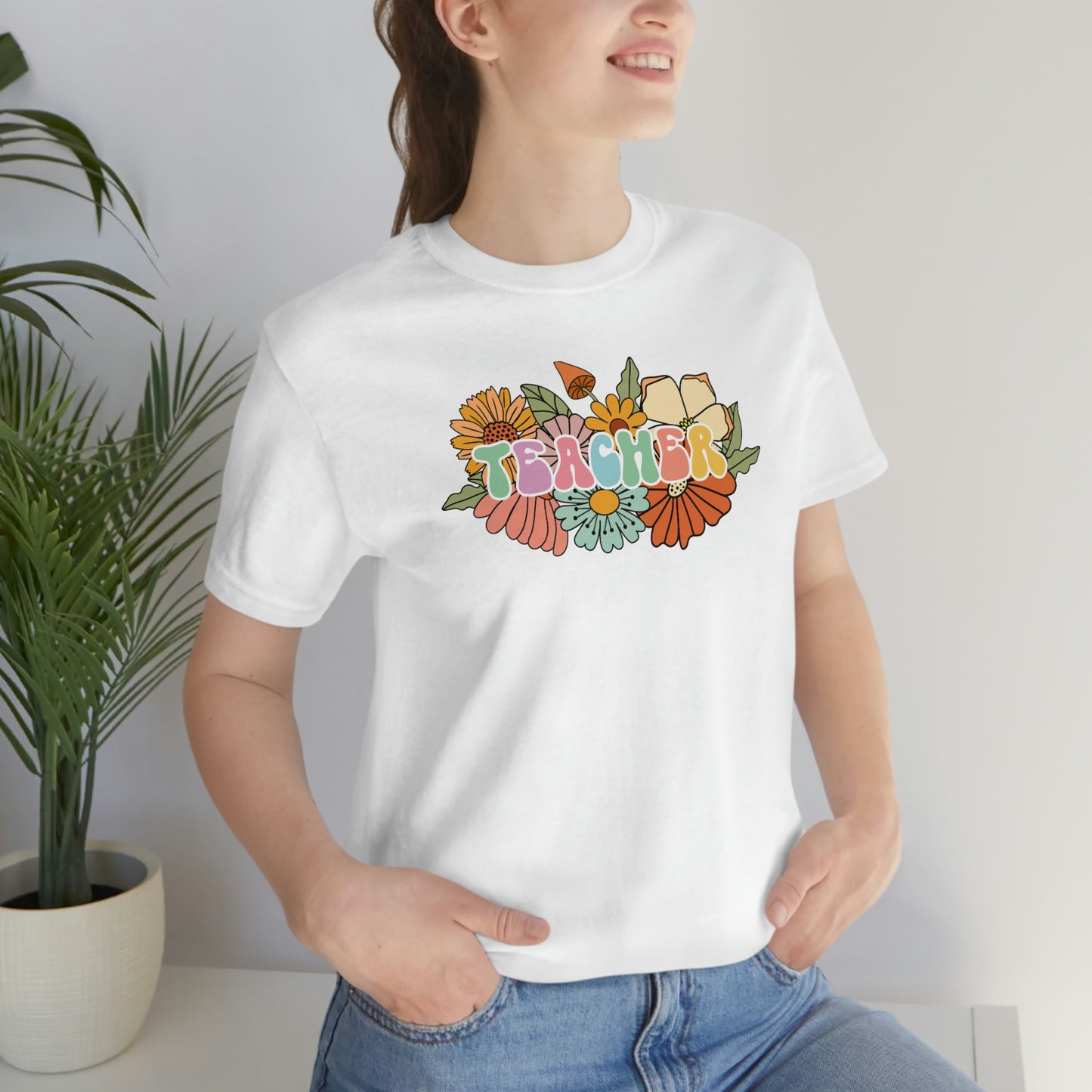 Flower Teacher Unisex Jersey Short Sleeve Tee Shirt