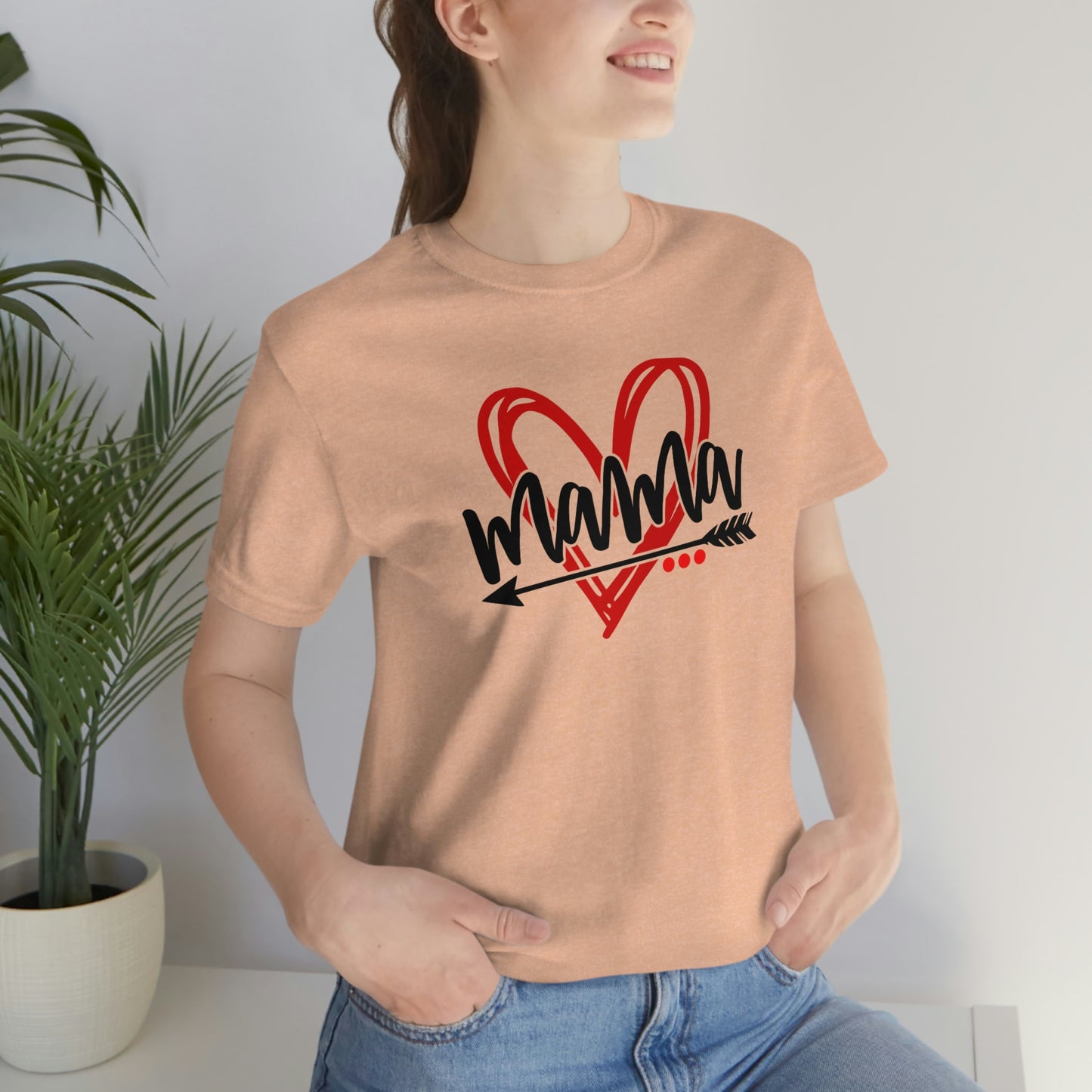 Scribble Heart Mama/ Cute Mama/ Mother's Day/ Baby Shower/ Gift/ Christmas Unisex Jersey Short Sleeve Tee