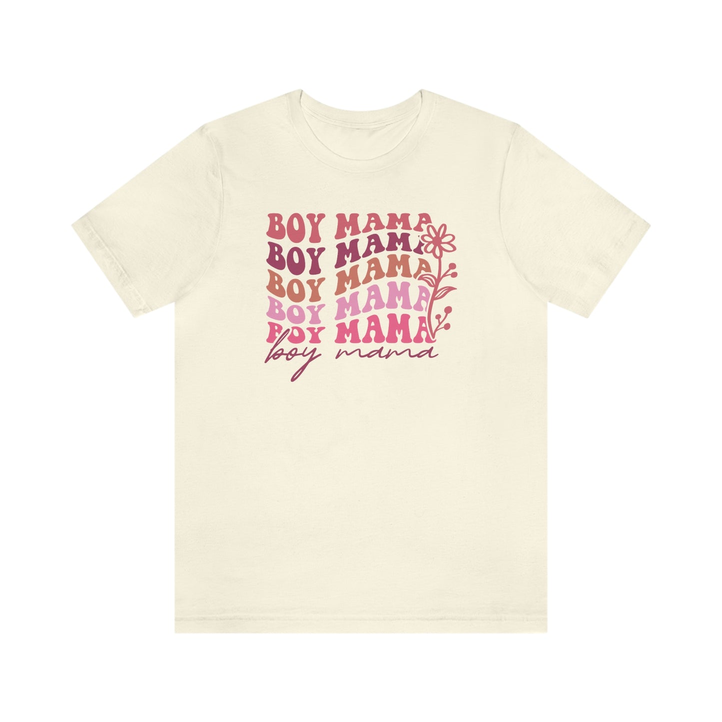 Boy Mama Repeat Retro Unisex Jersey Short Sleeve Tee Shirt