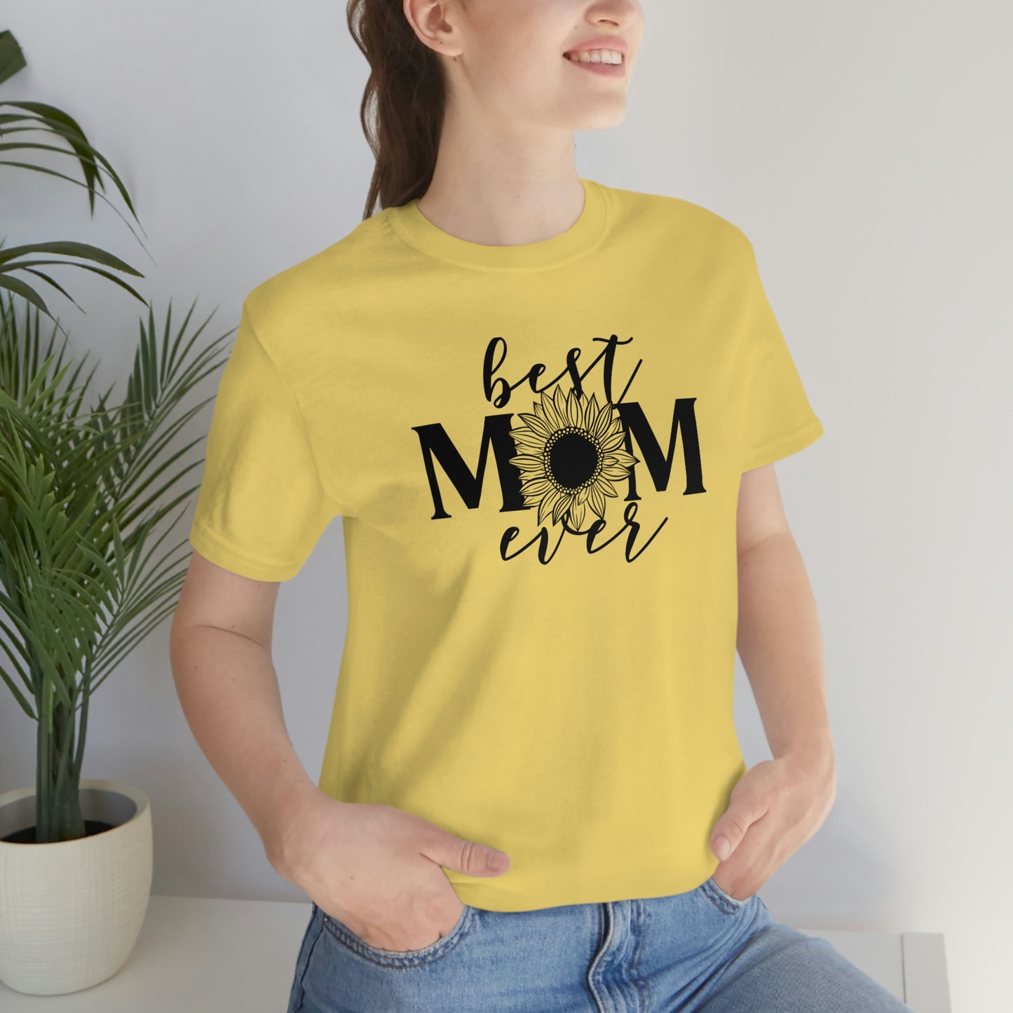 Best Mom Ever Sunflower/ Mother's Day /Gift for mom / Baby Shower Unisex Jersey Short Sleeve Tee