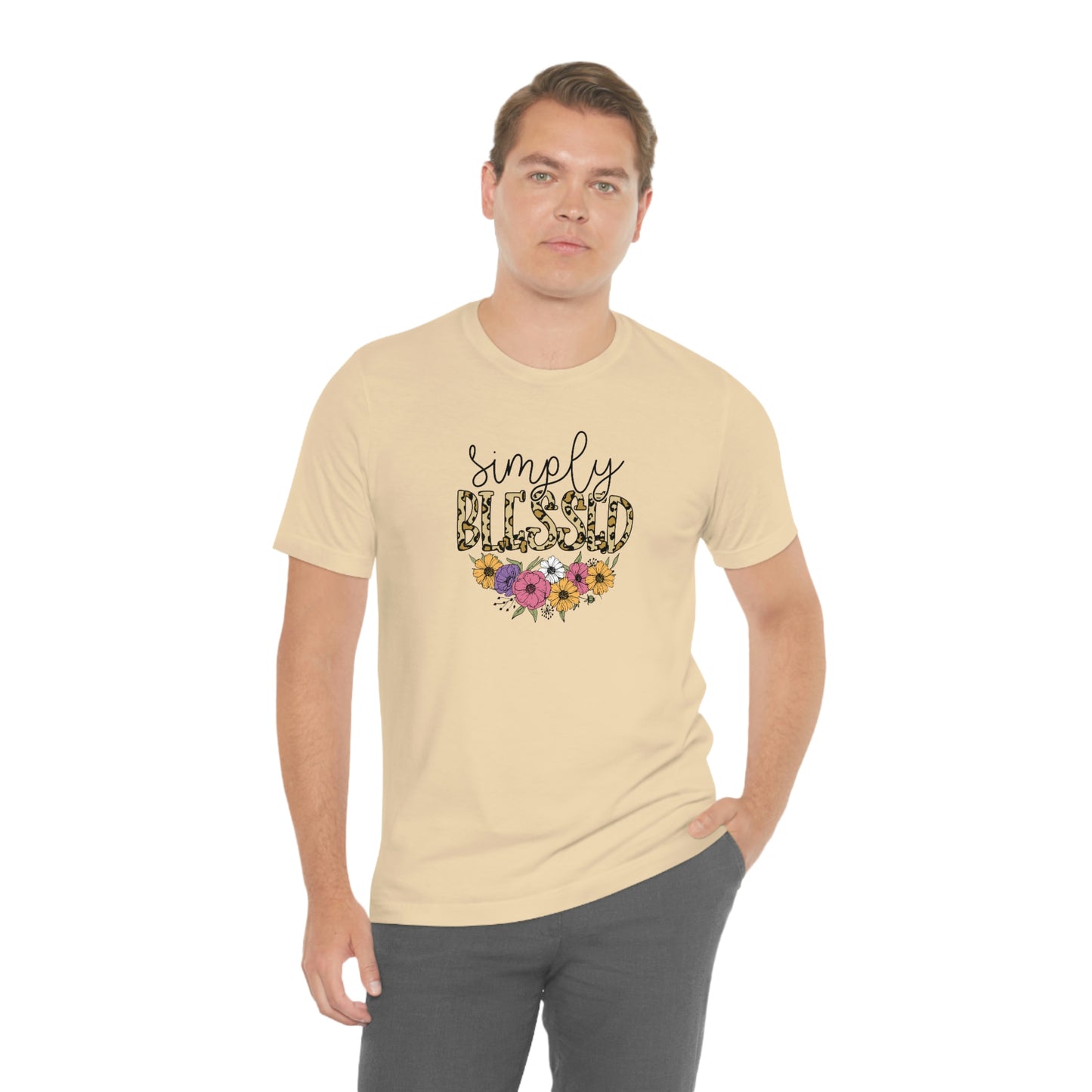 Simply Blessed/ Flowers/ Faith/ Cute Unisex Jersey Short Sleeve Tee Shirt