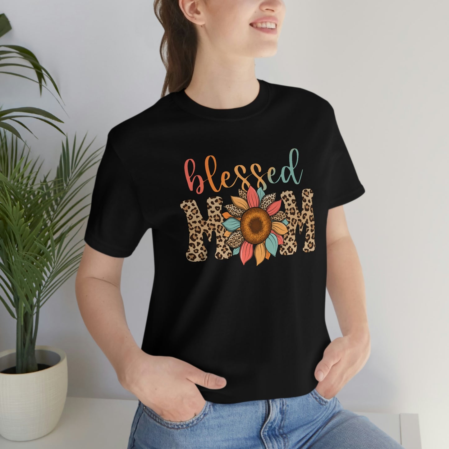 Blessed Mom Sunflower/ BOHO/ Mother's Day/Unisex Jersey Short Sleeve Tee