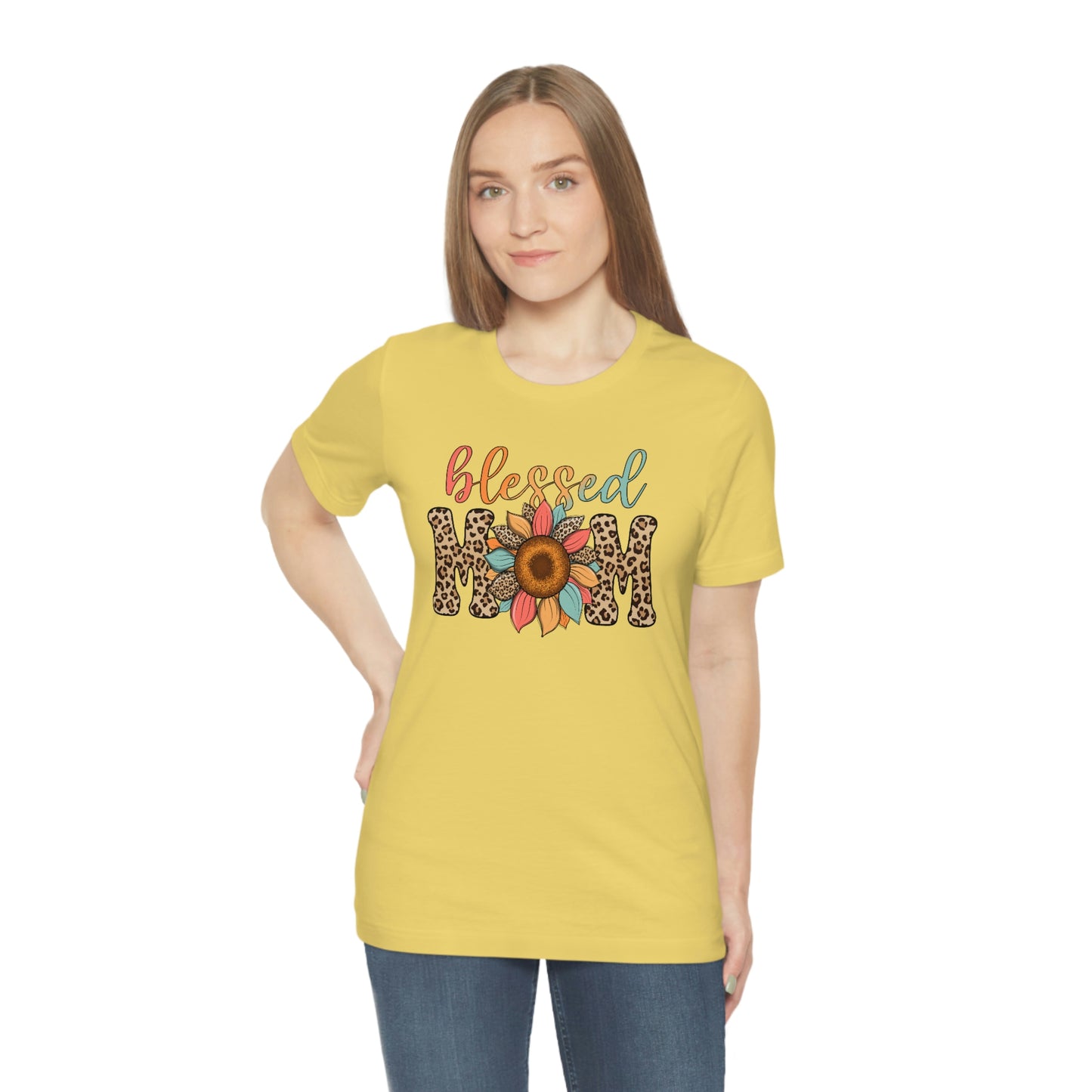 Blessed Mom Sunflower/ BOHO/ Mother's Day/Unisex Jersey Short Sleeve Tee