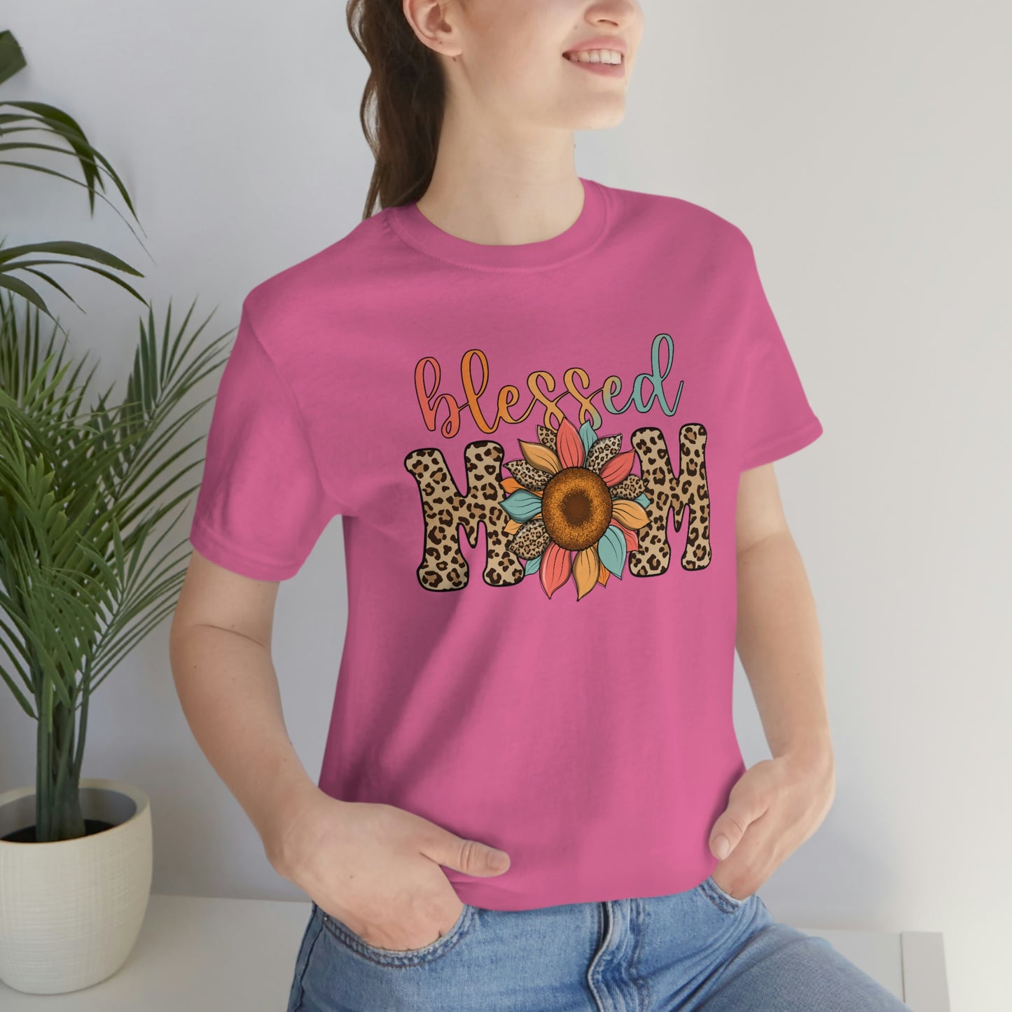 Blessed Mom Sunflower/ BOHO/ Mother's Day/Unisex Jersey Short Sleeve Tee