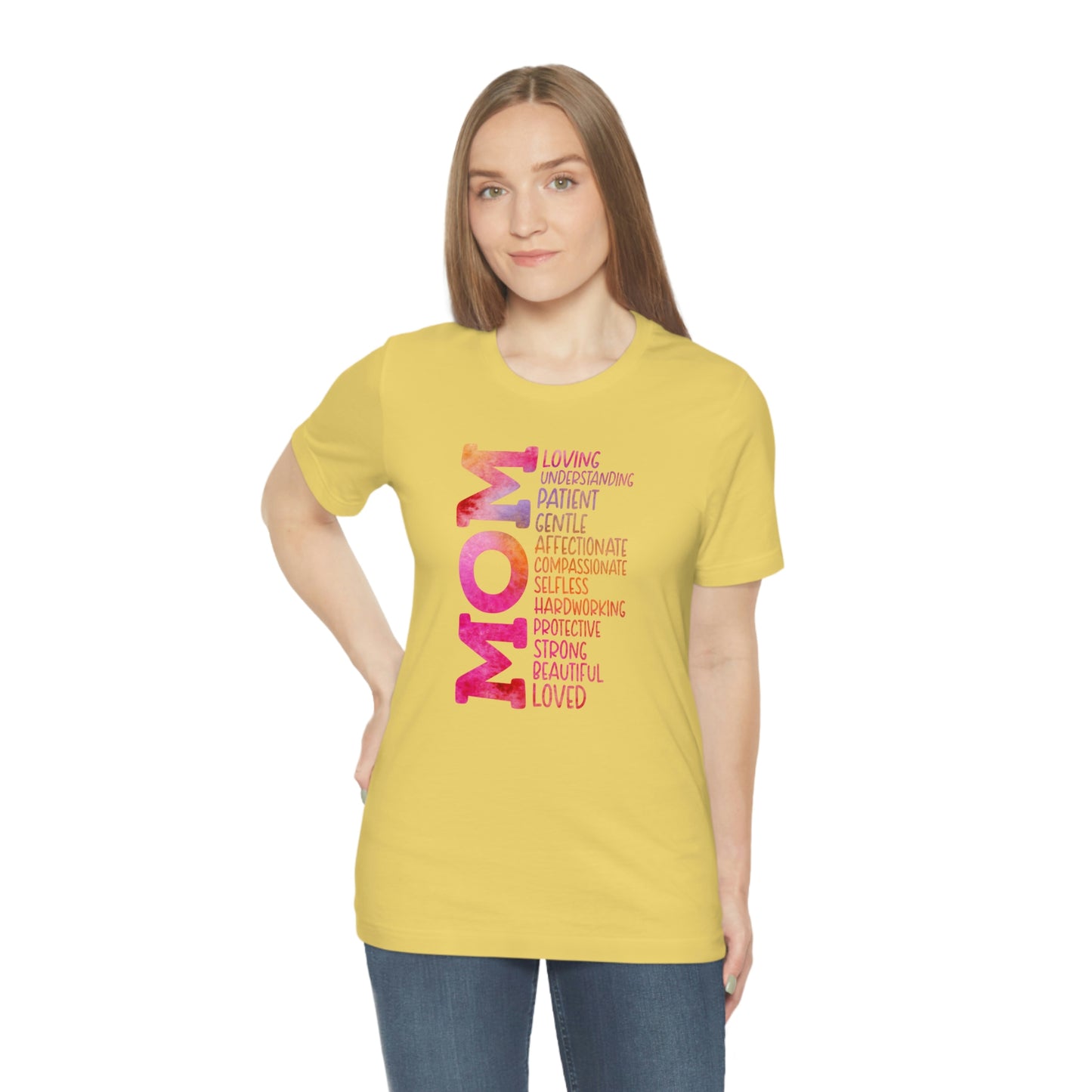 Descriptive Mom/Mother's Day/Gift / Cute Mom / Baby Shower / Mom List Unisex Jersey Short Sleeve Tee