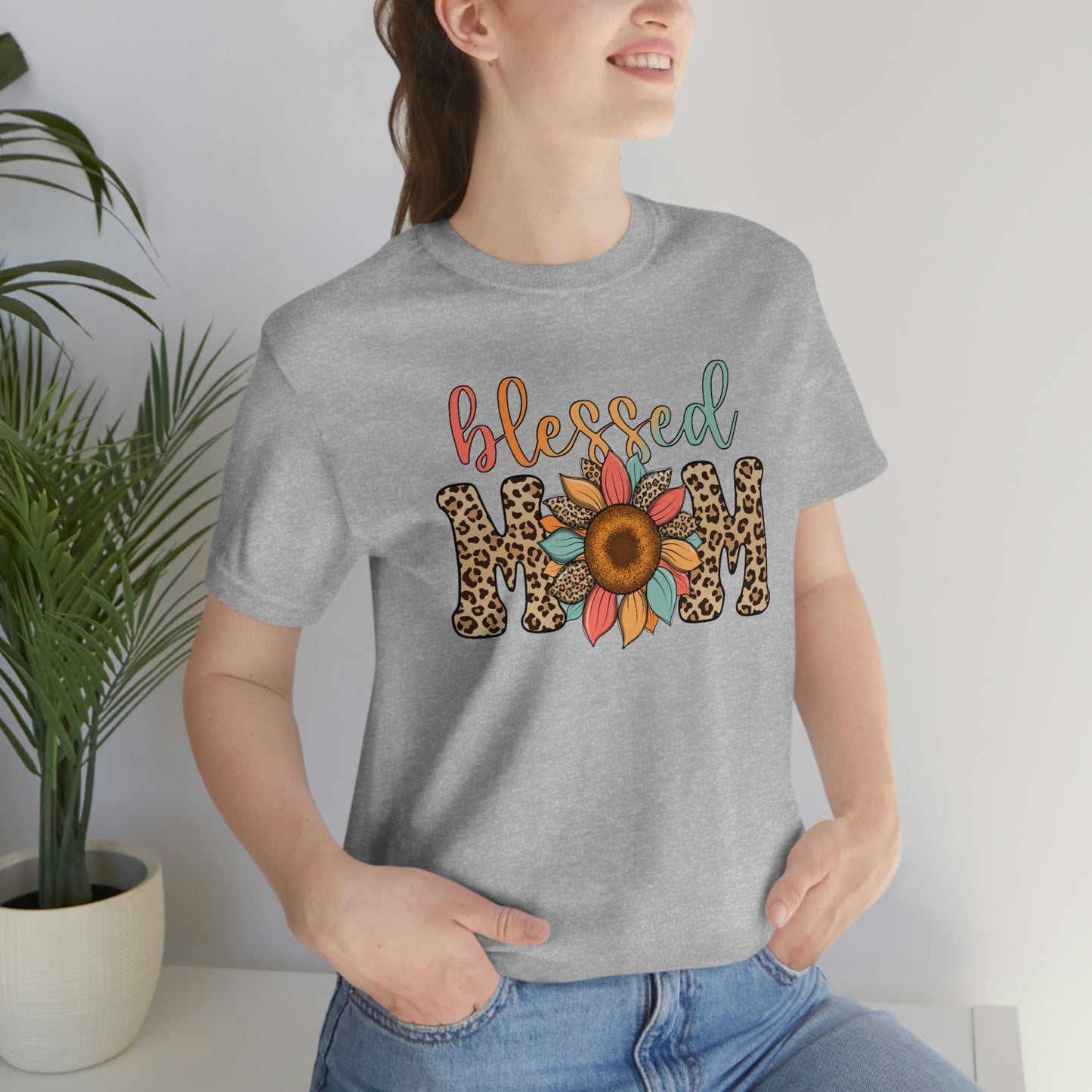 Blessed Mom Sunflower/ BOHO/ Mother's Day/Unisex Jersey Short Sleeve Tee