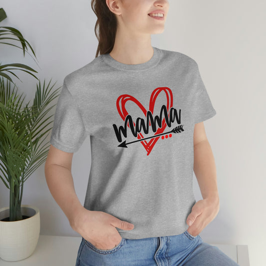 Scribble Heart Mama/ Cute Mama/ Mother's Day/ Baby Shower/ Gift/ Christmas Unisex Jersey Short Sleeve Tee