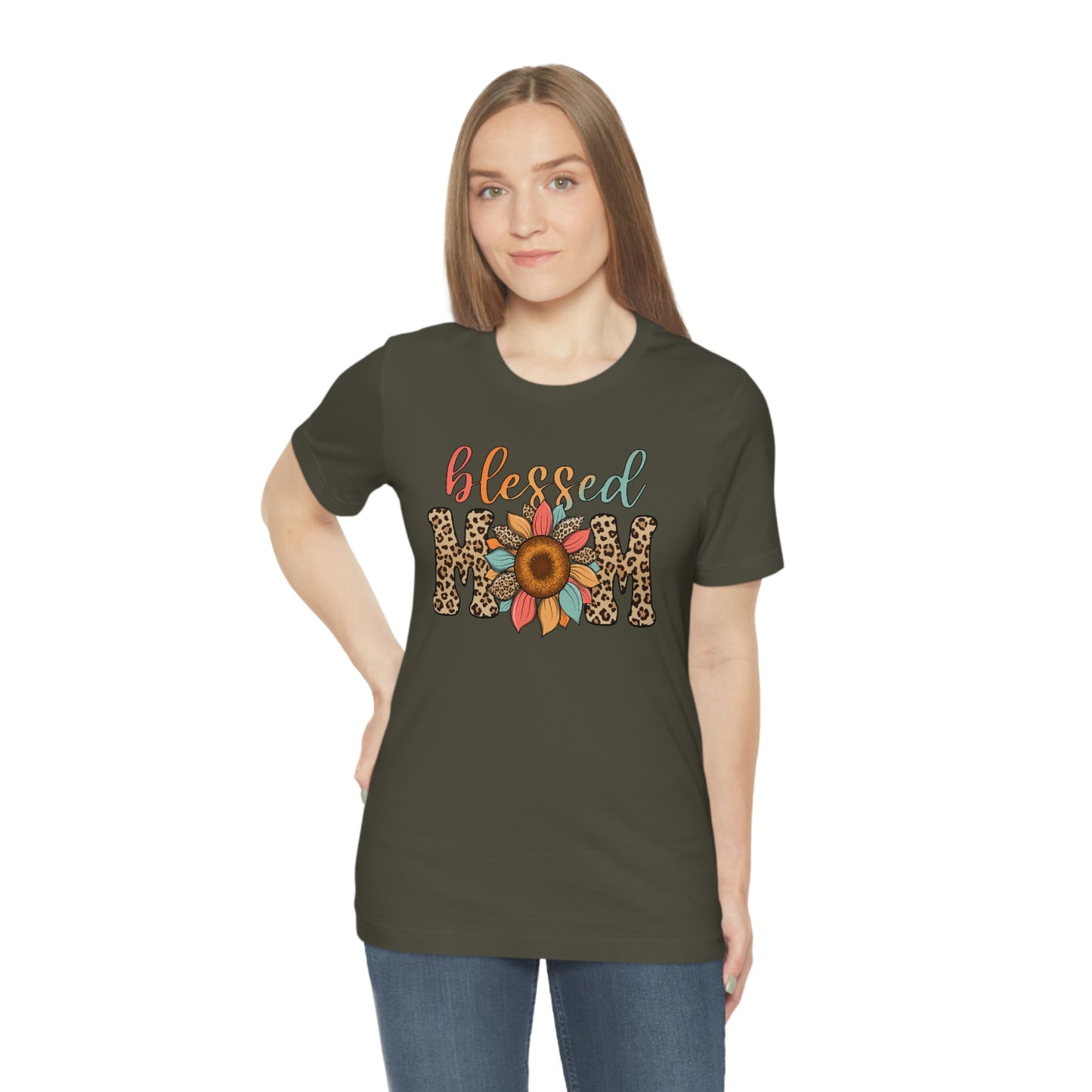 Blessed Mom Sunflower/ BOHO/ Mother's Day/Unisex Jersey Short Sleeve Tee