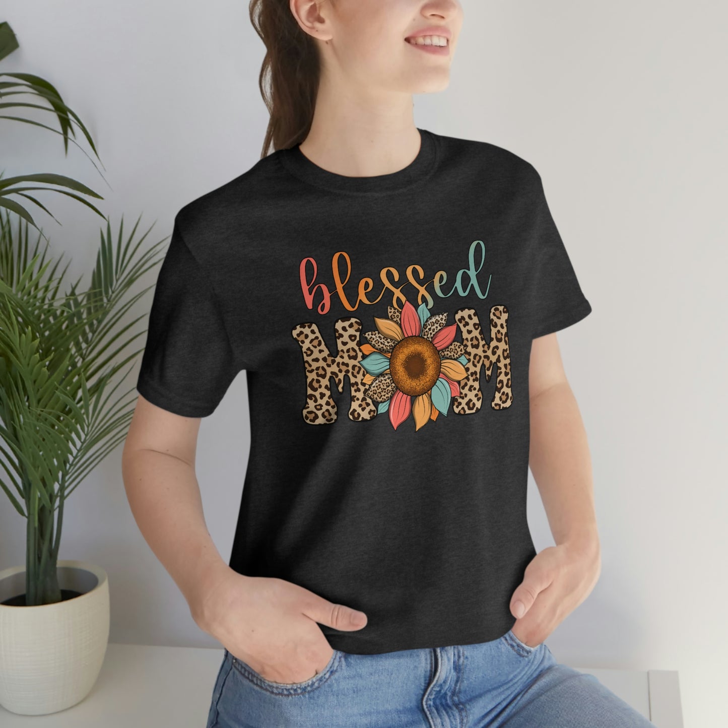 Blessed Mom Sunflower/ BOHO/ Mother's Day/Unisex Jersey Short Sleeve Tee