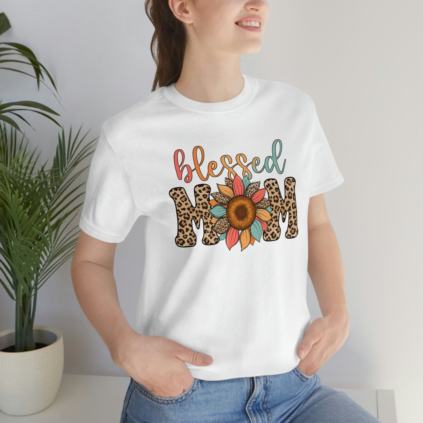 Blessed Mom Sunflower/ BOHO/ Mother's Day/Unisex Jersey Short Sleeve Tee