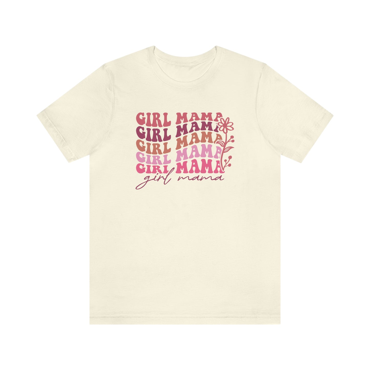 Girl Mama Repeat Retro Unisex Jersey Short Sleeve Tee Shirt