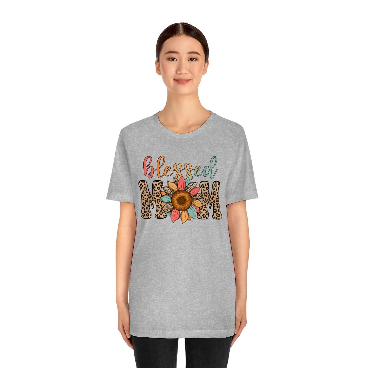 Blessed Mom Sunflower/ BOHO/ Mother's Day/Unisex Jersey Short Sleeve Tee