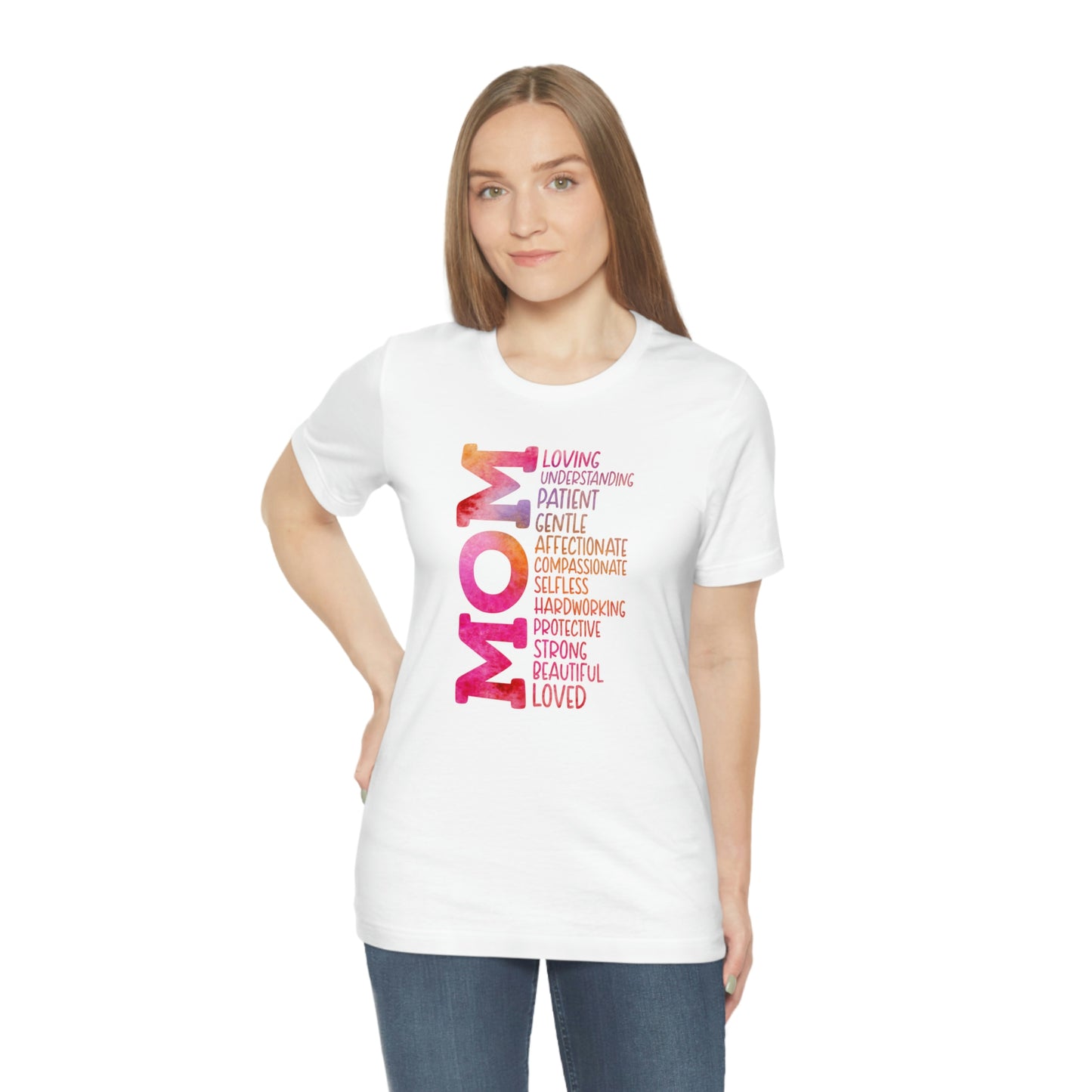 Descriptive Mom/Mother's Day/Gift / Cute Mom / Baby Shower / Mom List Unisex Jersey Short Sleeve Tee