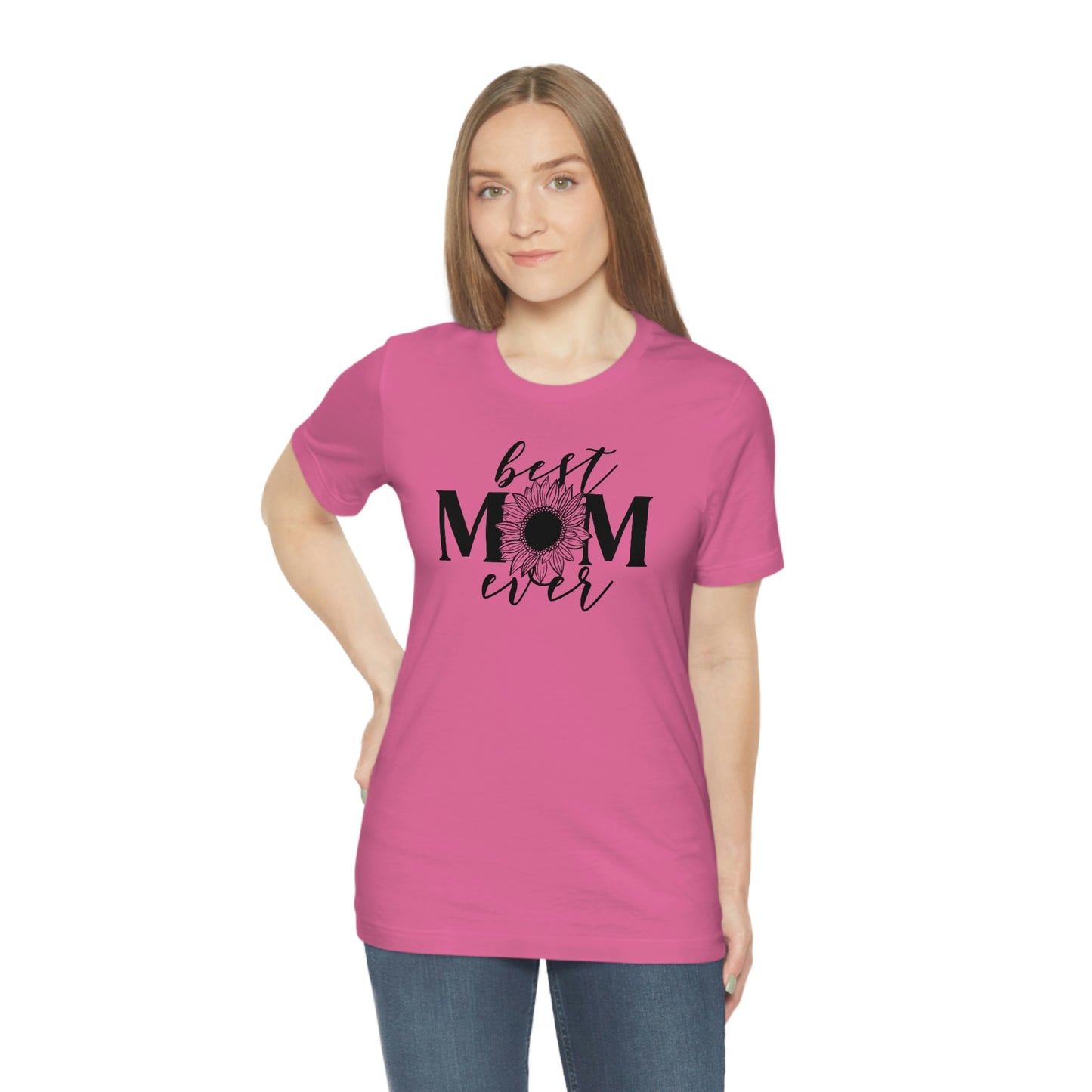 Best Mom Ever Sunflower/ Mother's Day /Gift for mom / Baby Shower Unisex Jersey Short Sleeve Tee