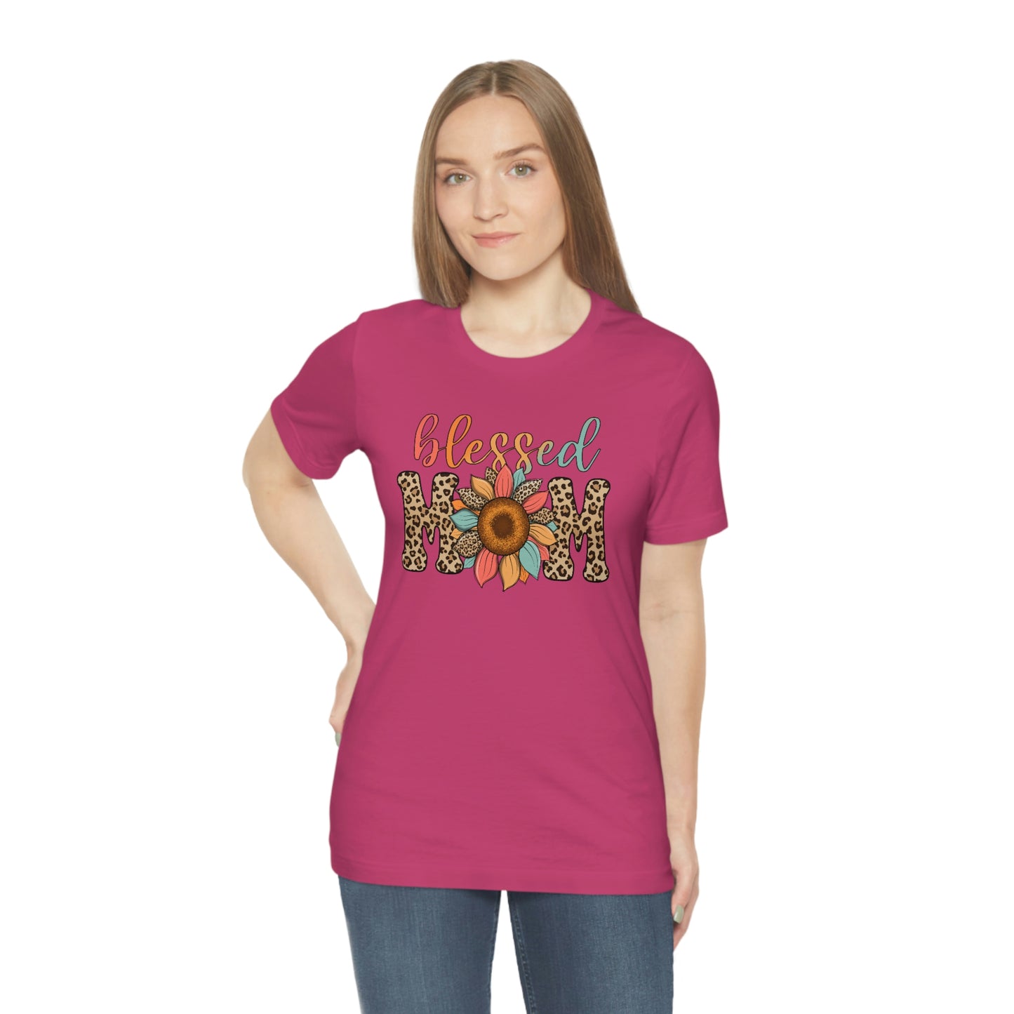 Blessed Mom Sunflower/ BOHO/ Mother's Day/Unisex Jersey Short Sleeve Tee