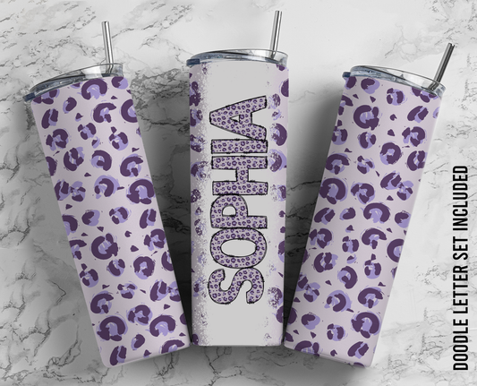 Purple Leopard 20 oz Skinny Tumbler