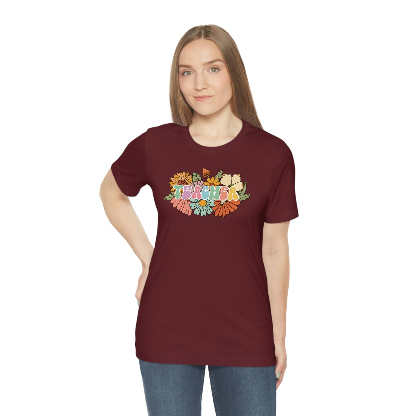 Flower Teacher Unisex Jersey Short Sleeve Tee Shirt