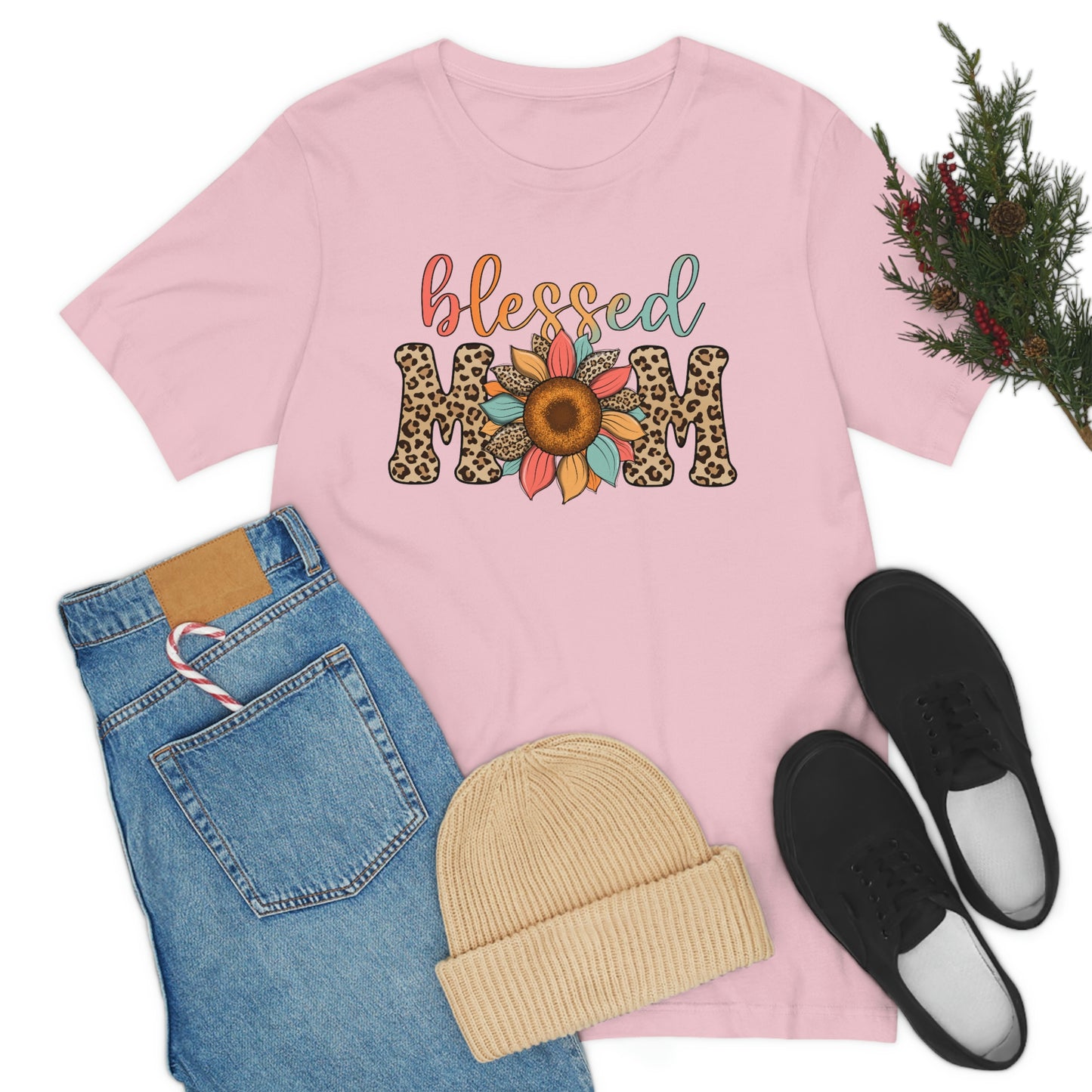 Blessed Mom Sunflower/ BOHO/ Mother's Day/Unisex Jersey Short Sleeve Tee