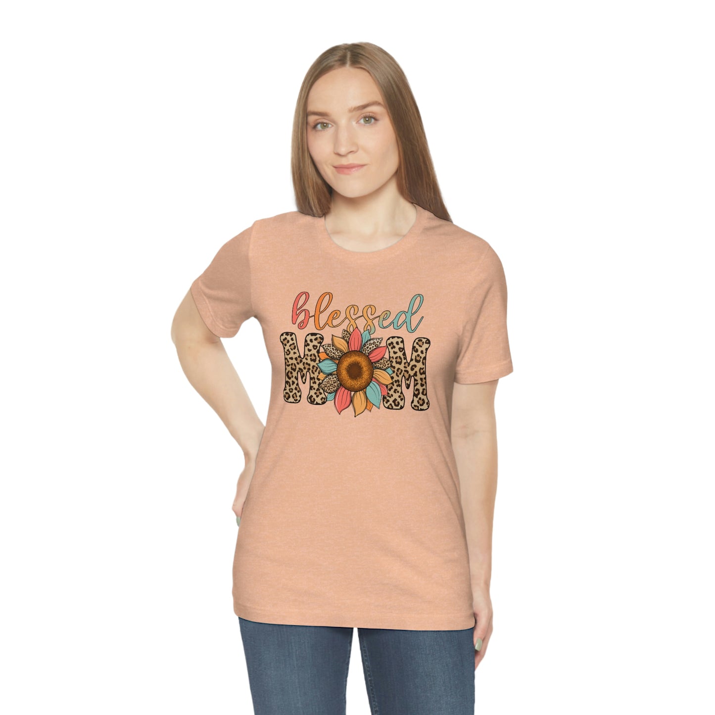 Blessed Mom Sunflower/ BOHO/ Mother's Day/Unisex Jersey Short Sleeve Tee