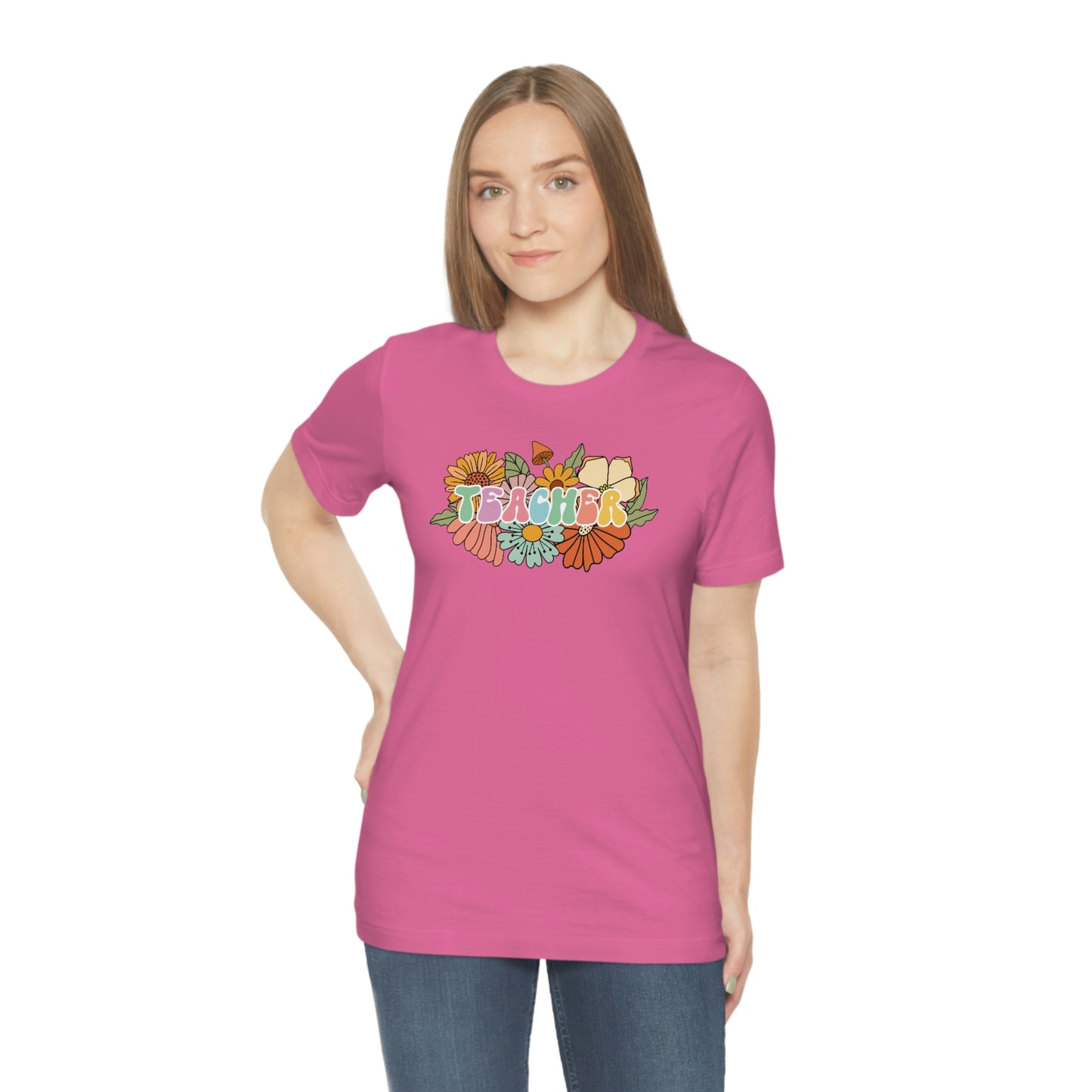 Flower Teacher Unisex Jersey Short Sleeve Tee Shirt